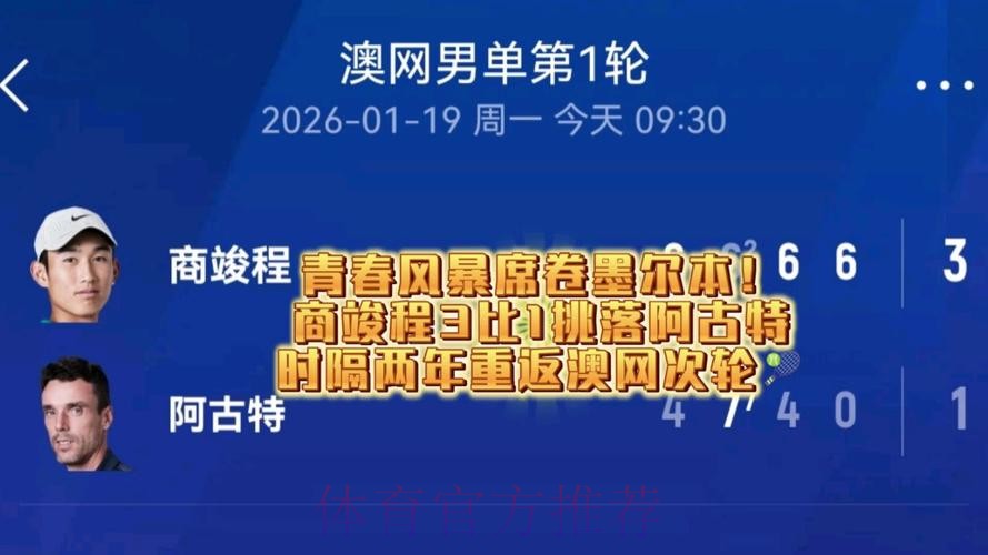 商竣程3-1力克阿古特 时隔两年再进澳网次轮 商竣程3-1力克阿古特 时隔两年再进澳网次轮